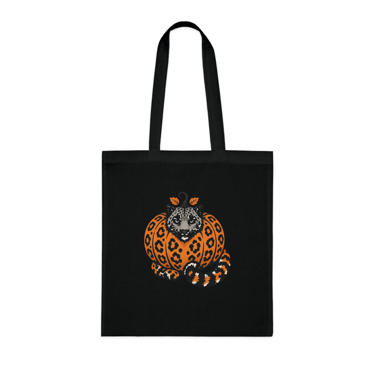 Snow Leopard Pumpkin Halloween Tote