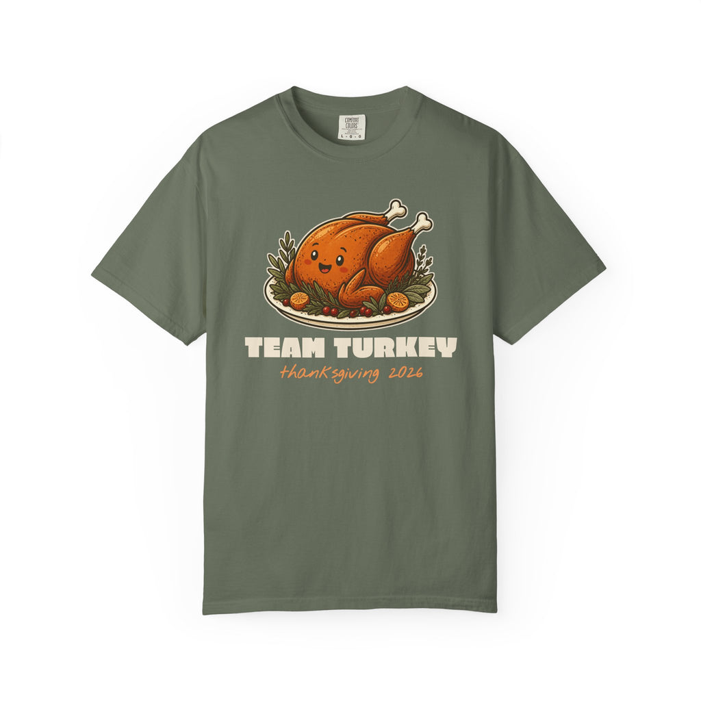 Team Turkey Thanksgiving Family Matching Comfort Colors Tee, Funny Thanksgiving Shirt