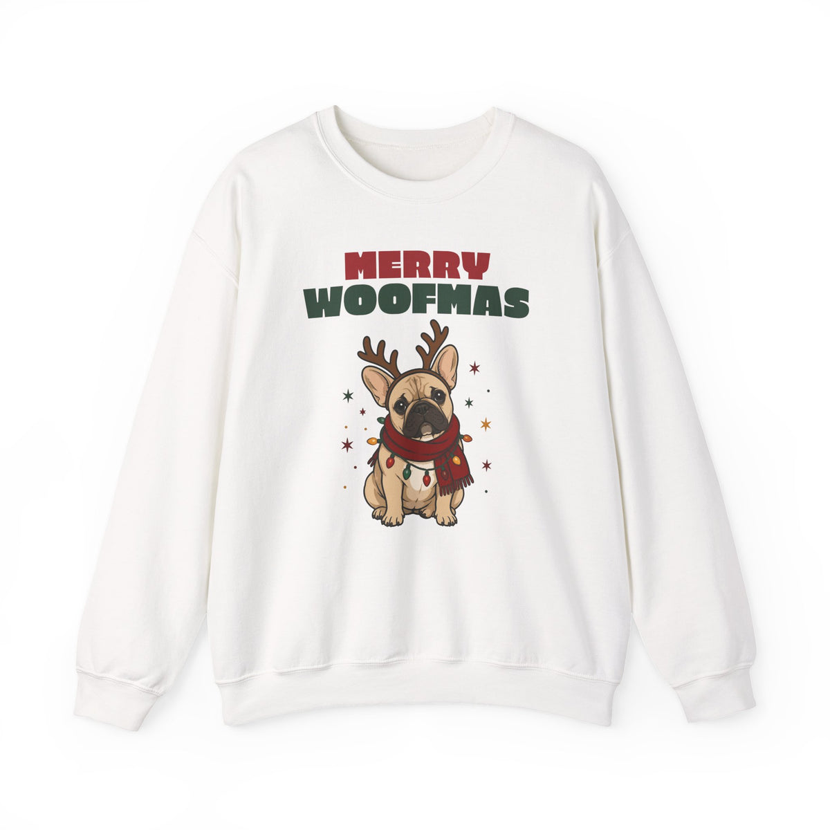 Merry Woofmas French Bulldog Christmas Sweatshirt, Dog Mom Gift