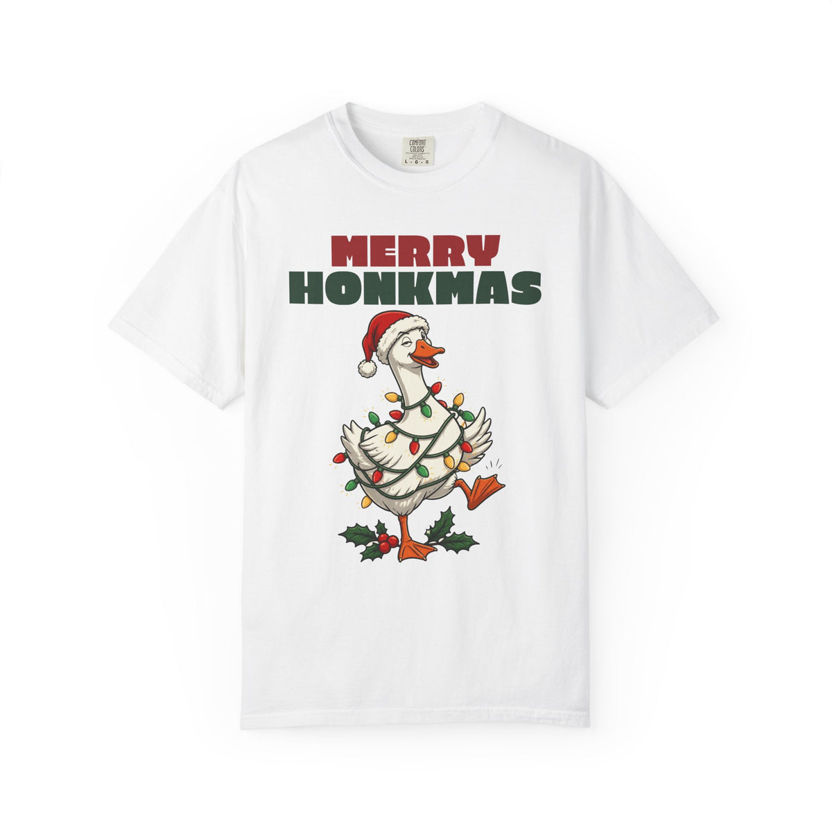 Merry Honkmas Funny Christmas Goose Comfort Colors Tee, Funny Christmas Gift