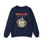 Merry-ish and Mostly Tired Christmas Coffee Sweatshirt, Funny Christmas Gift