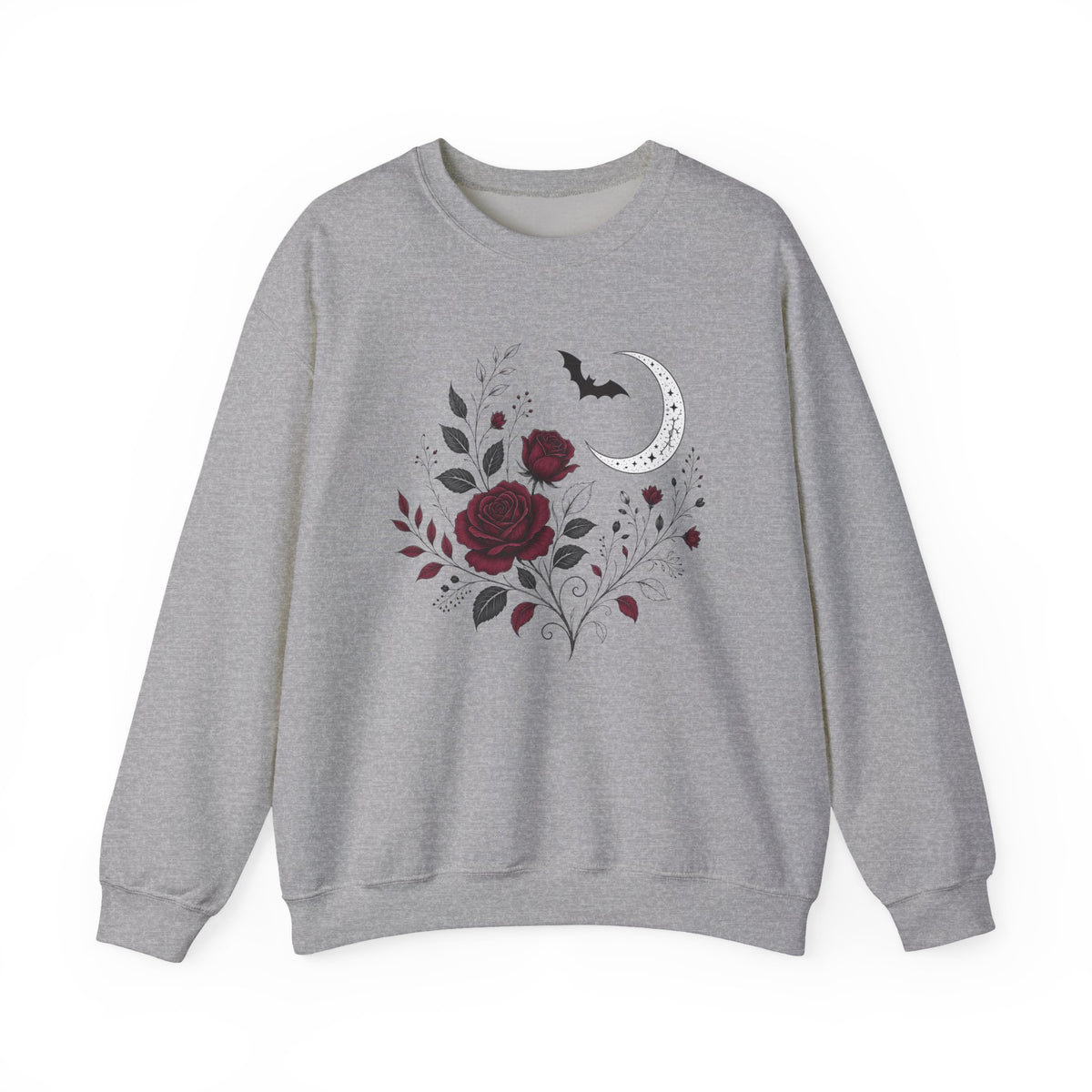 Gothic Rose Moon Halloween Sweatshirt