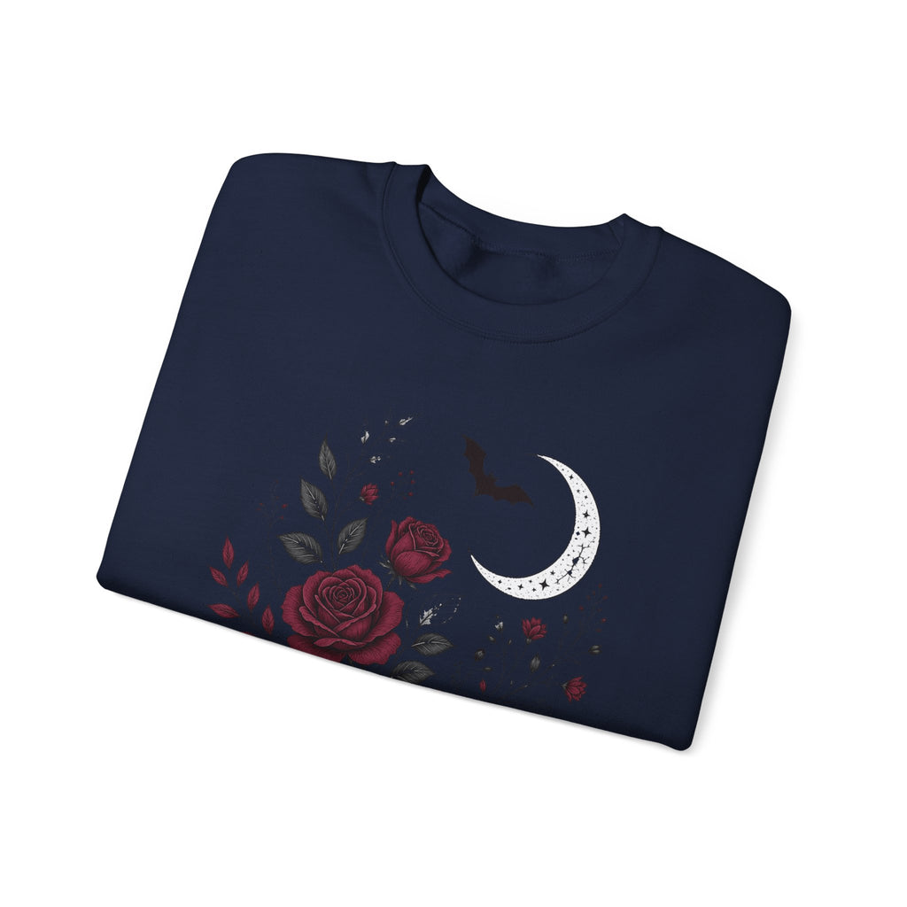 Gothic Rose Moon Halloween Sweatshirt