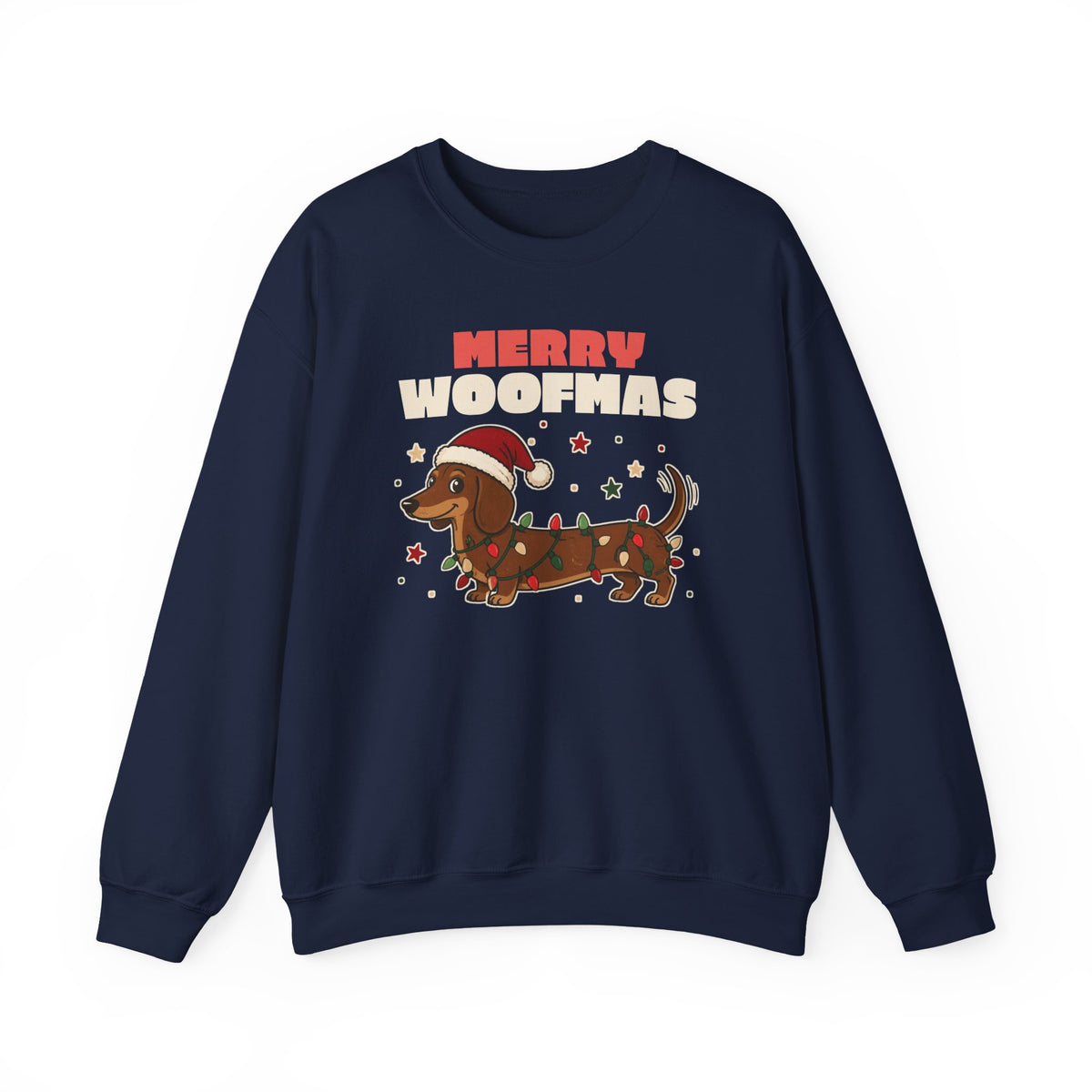 Merry Woofmas Dachshund Christmas Sweatshirt, Dog Mom Gift