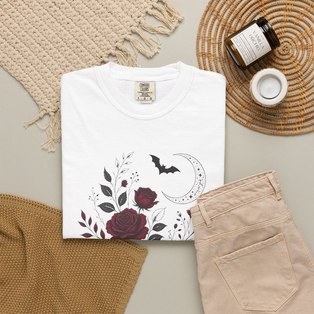Gothic Rose Moon Halloween Shirt