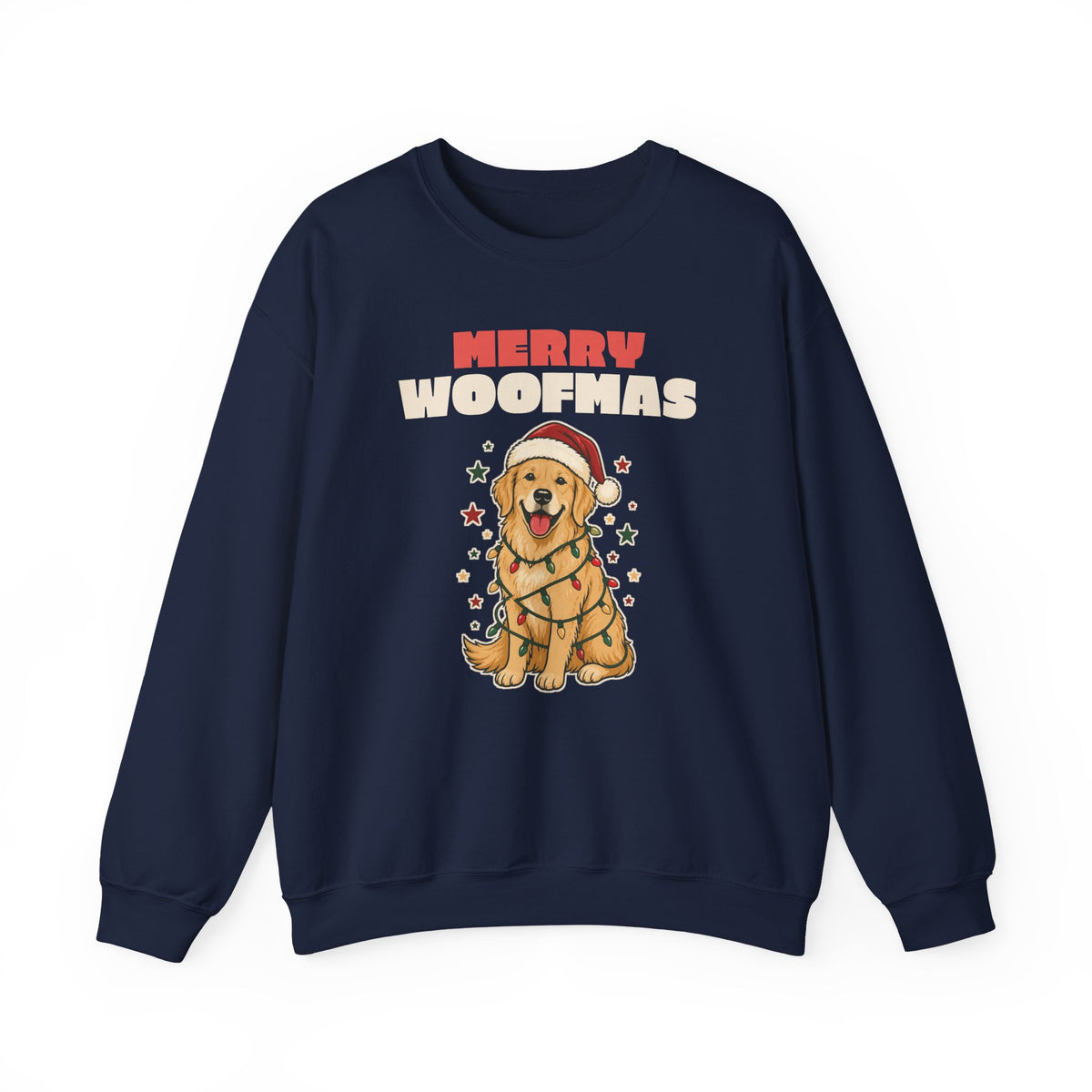 Merry Woofmas Golden Retriever Christmas Sweatshirt, Dog Mom Gift