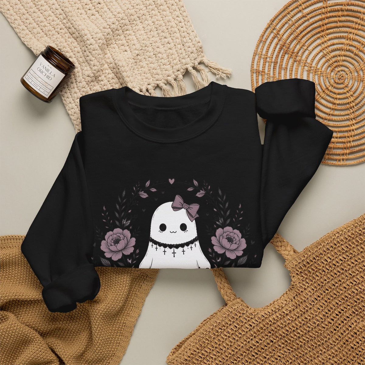 Vintage Ghost Florals Halloween Sweatshirt
