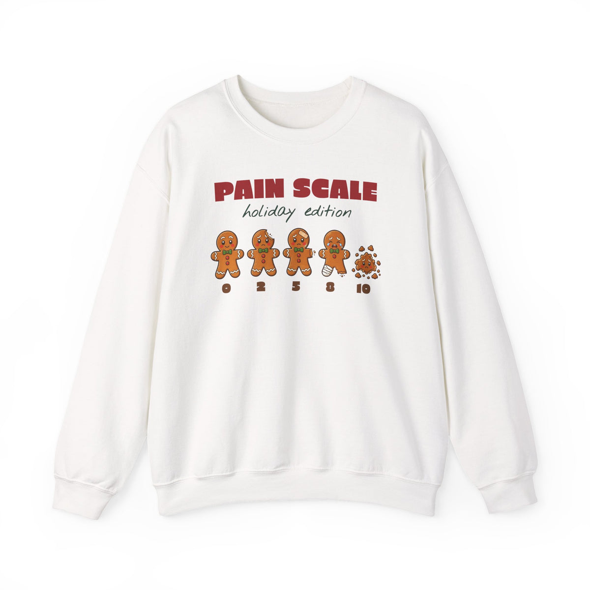 Gingerbread Pain Scale Holiday Edition Nurse Christmas Sweatshirt, Funny Nurse Gift
