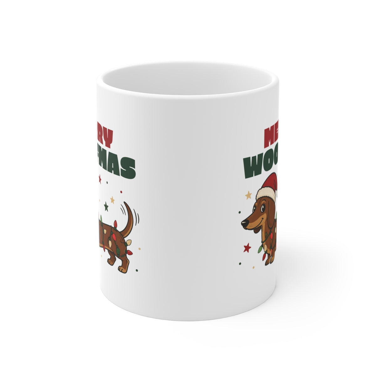 Merry Woofmas Dachshund Christmas Mug 11oz, Dog Mom Gift