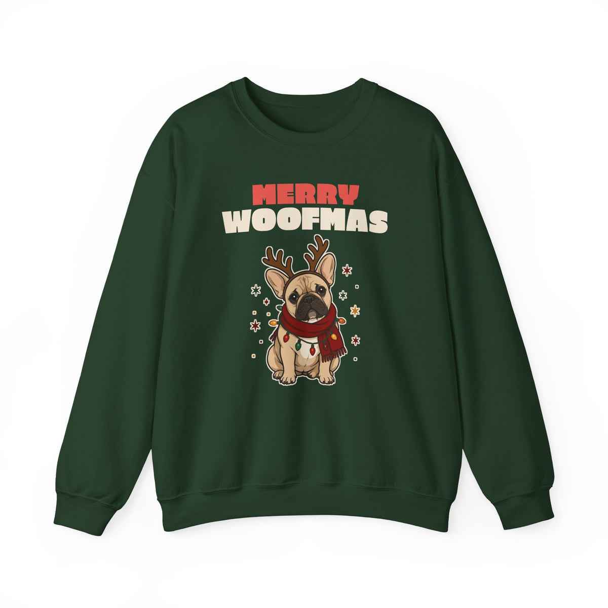 Merry Woofmas French Bulldog Christmas Sweatshirt, Dog Mom Gift