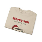Merry-ish and Mostly Tired Christmas Coffee Sweatshirt, Funny Christmas Gift