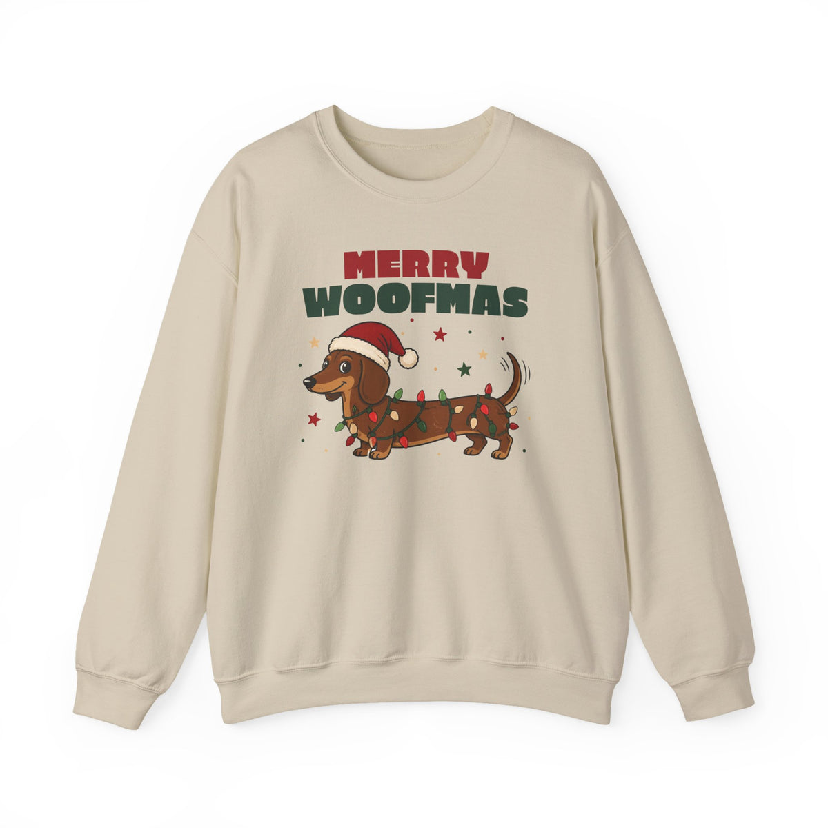 Merry Woofmas Dachshund Christmas Sweatshirt, Dog Mom Gift