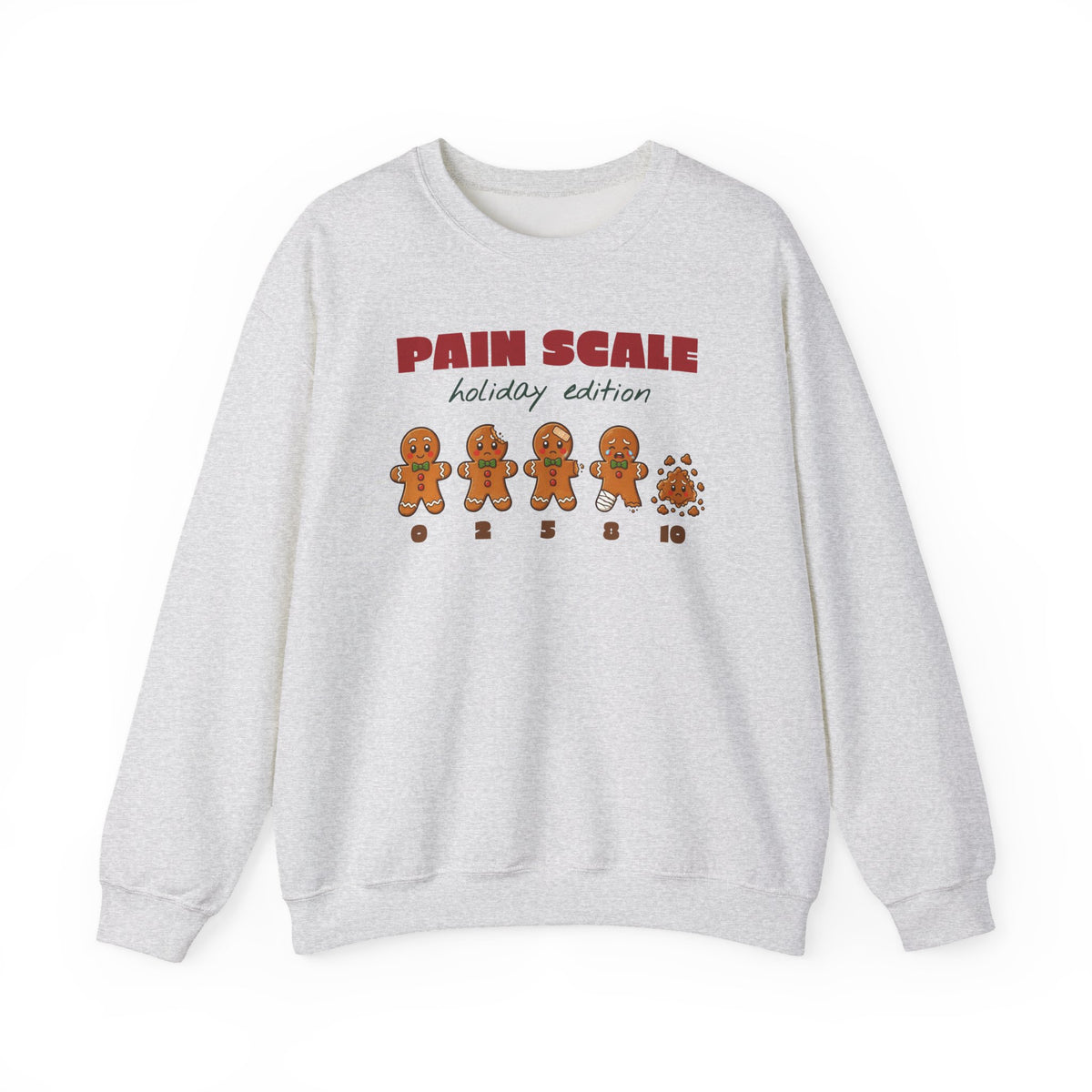 Gingerbread Pain Scale Holiday Edition Nurse Christmas Sweatshirt, Funny Nurse Gift