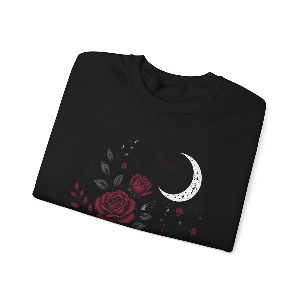 Gothic Rose Moon Halloween Sweatshirt