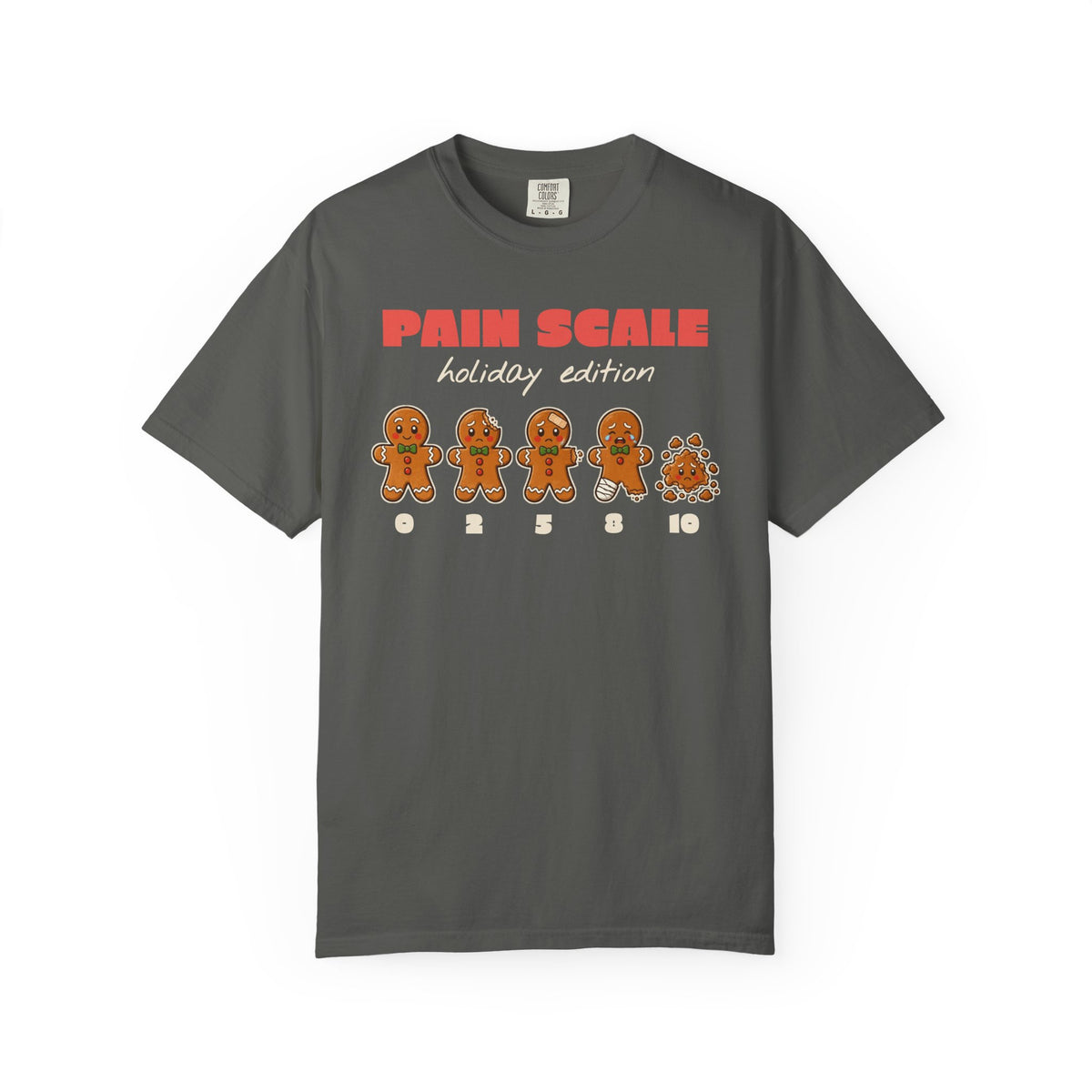 Gingerbread Pain Scale Holiday Edition Nurse Christmas Comfort Colors Tee, Funny Nurse Gift