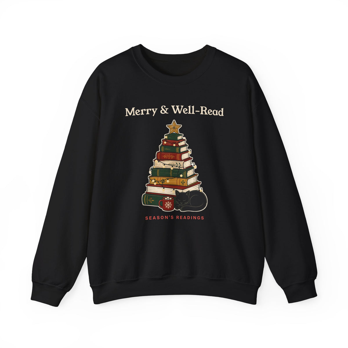 Merry and Well-Read Book Lover Christmas Sweatshirt, Bookish Gift for Readers