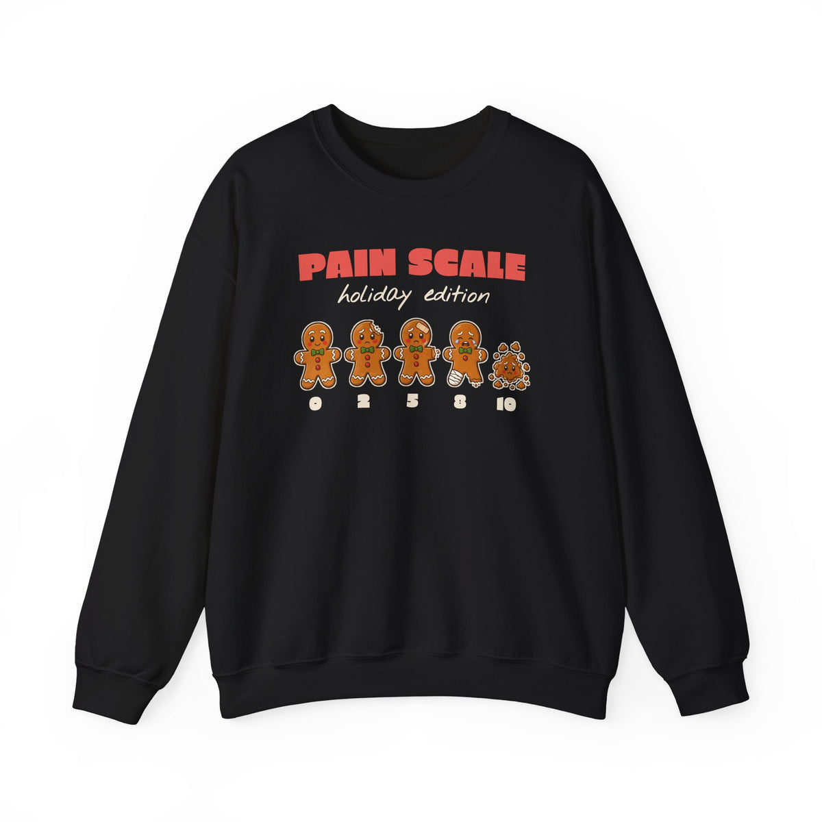 Gingerbread Pain Scale Holiday Edition Nurse Christmas Sweatshirt, Funny Nurse Gift