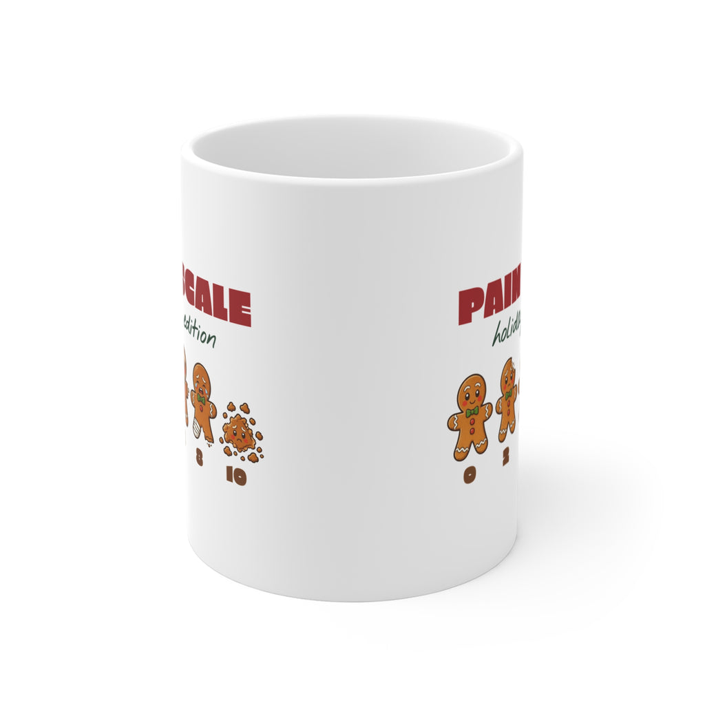 Gingerbread Pain Scale Holiday Edition Nurse Christmas Mug 11oz, Funny Nurse Gift