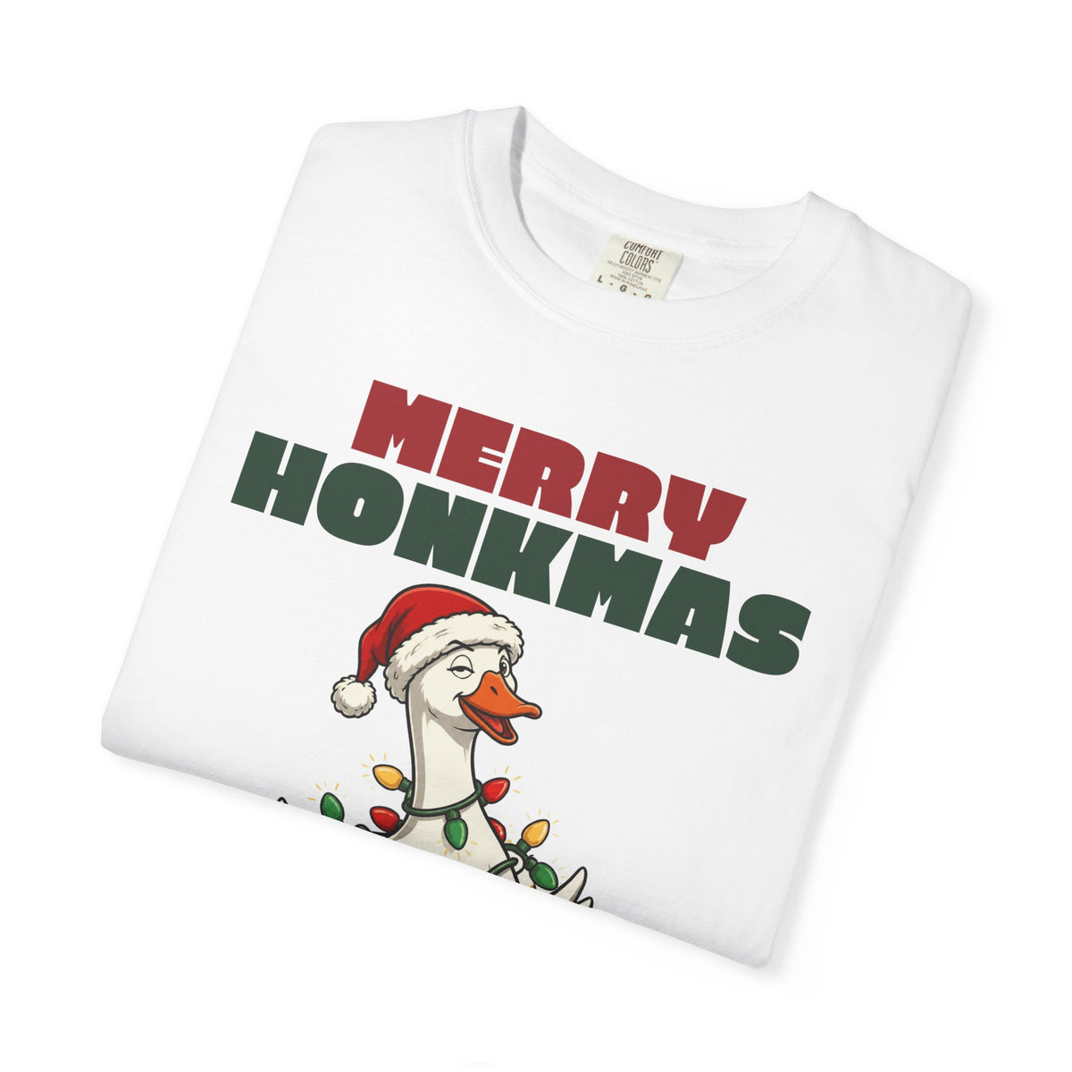 Merry Honkmas Funny Christmas Goose Comfort Colors Tee, Funny Christmas Gift