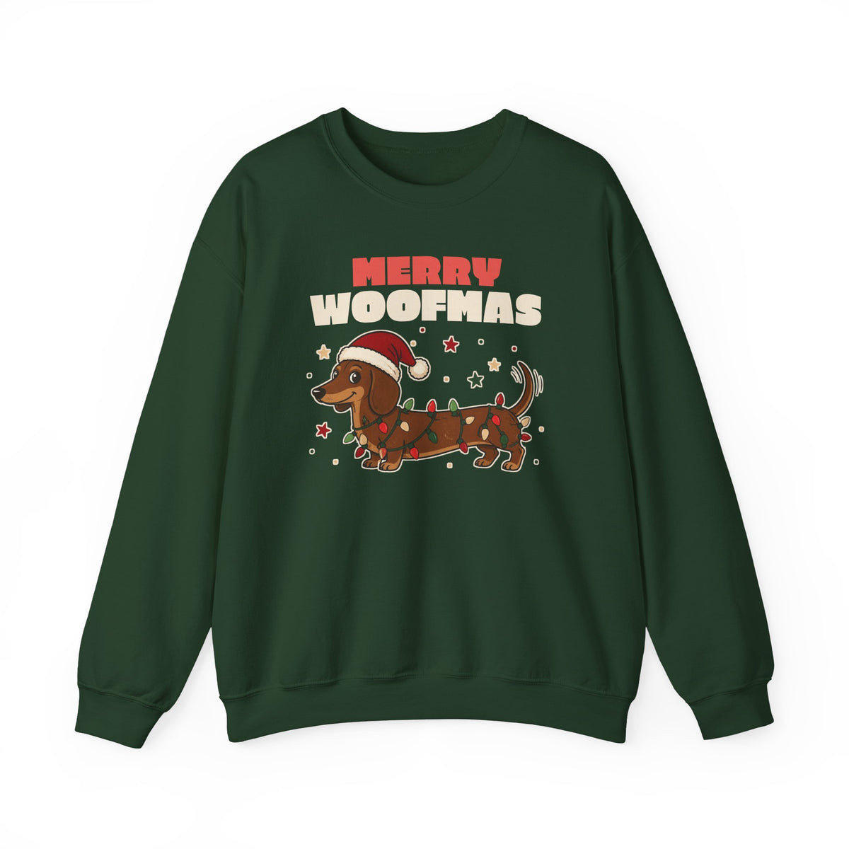 Merry Woofmas Dachshund Christmas Sweatshirt, Dog Mom Gift