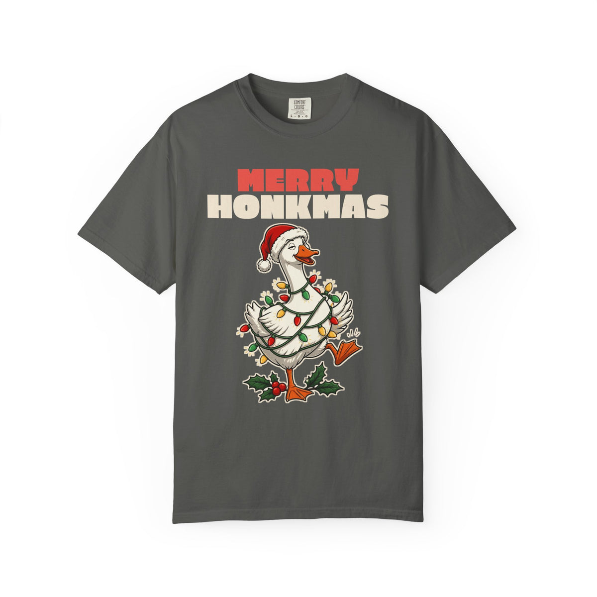 Merry Honkmas Funny Christmas Goose Comfort Colors Tee, Funny Christmas Gift