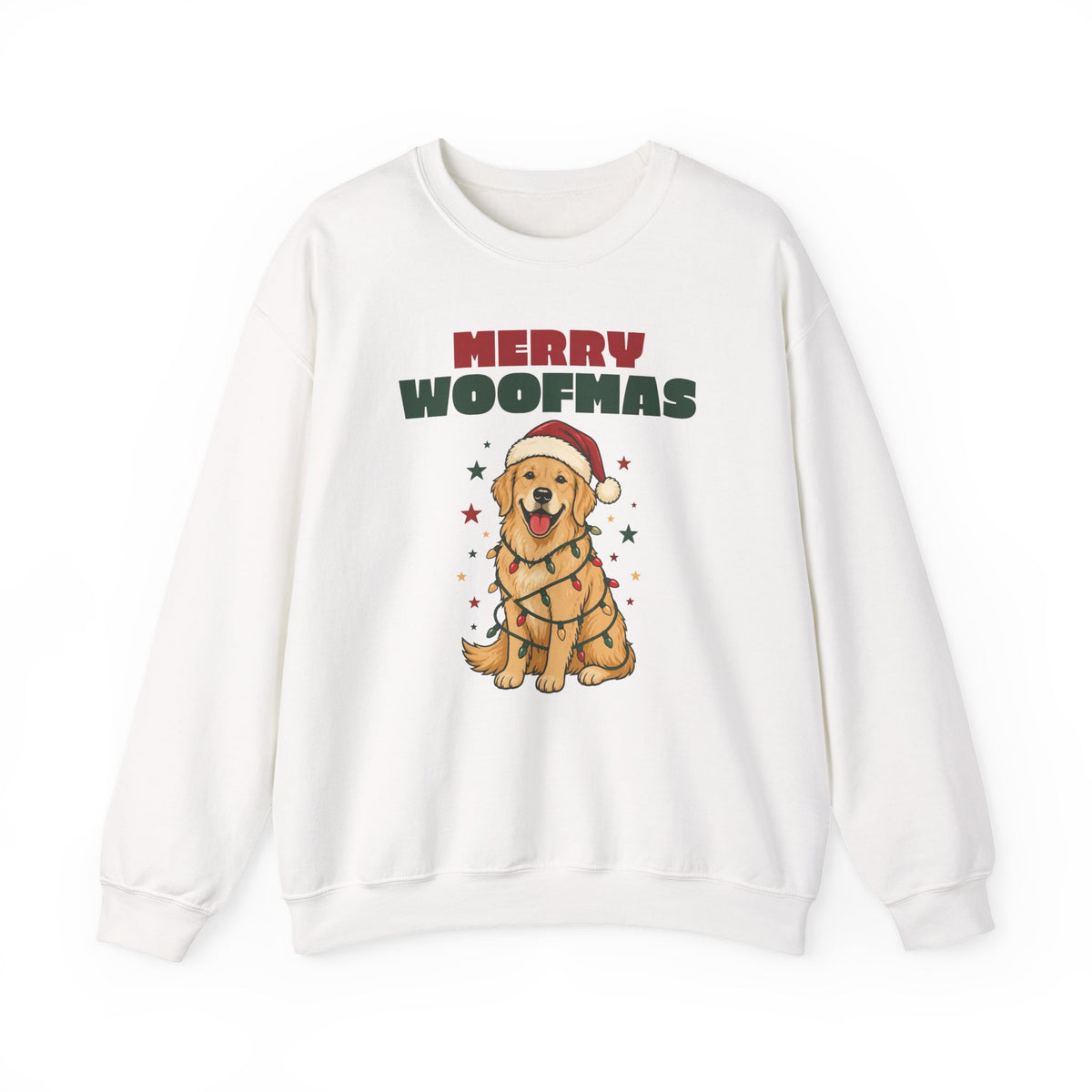 Merry Woofmas Golden Retriever Christmas Sweatshirt, Dog Mom Gift