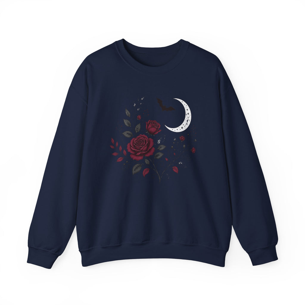 Gothic Rose Moon Halloween Sweatshirt