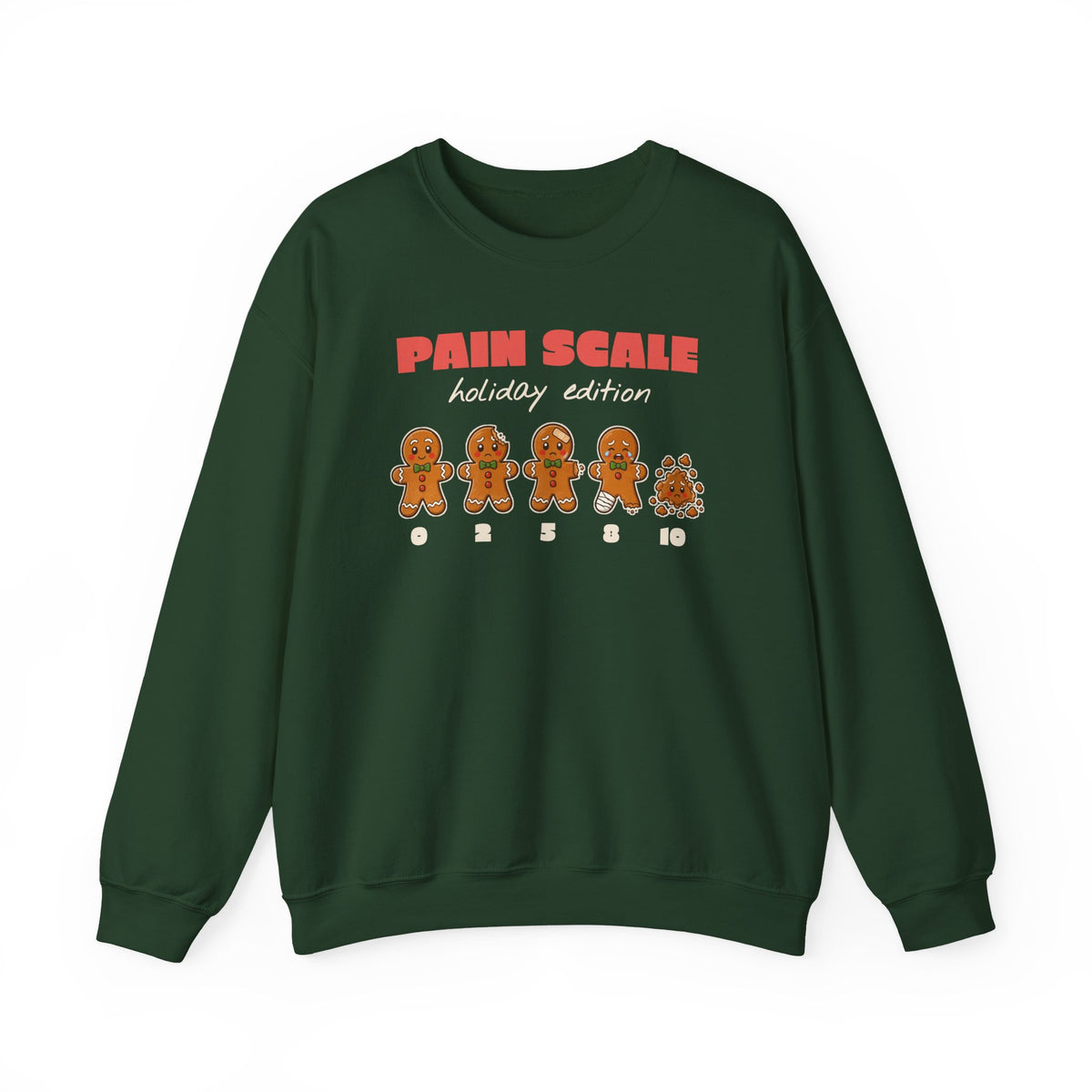 Gingerbread Pain Scale Holiday Edition Nurse Christmas Sweatshirt, Funny Nurse Gift