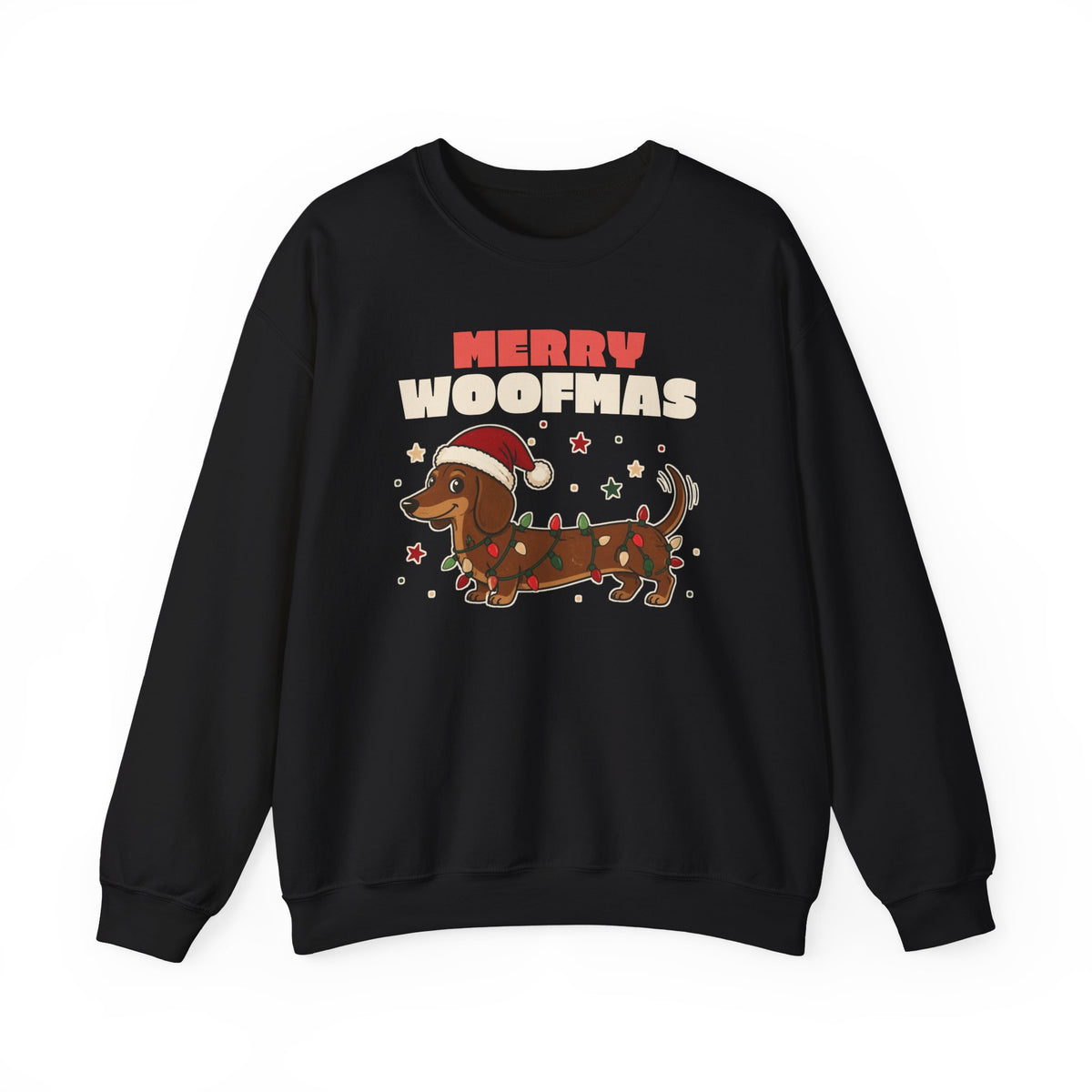 Merry Woofmas Dachshund Christmas Sweatshirt, Dog Mom Gift