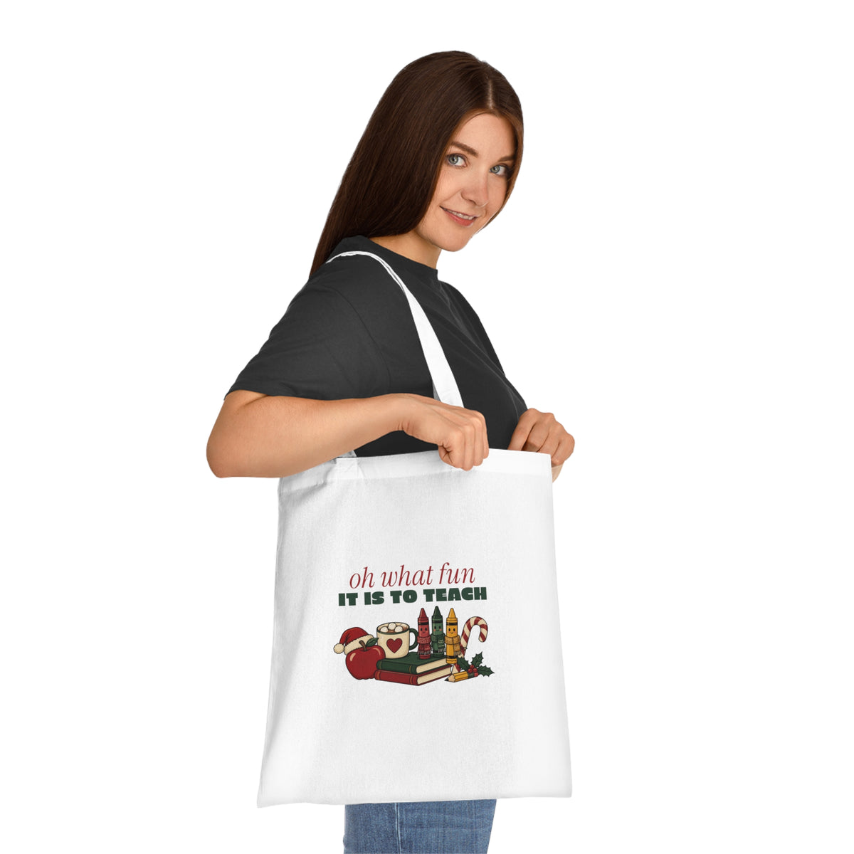 Oh What Fun It Is to Teach Teacher Christmas Tote Bag, Teacher Christmas Gift
