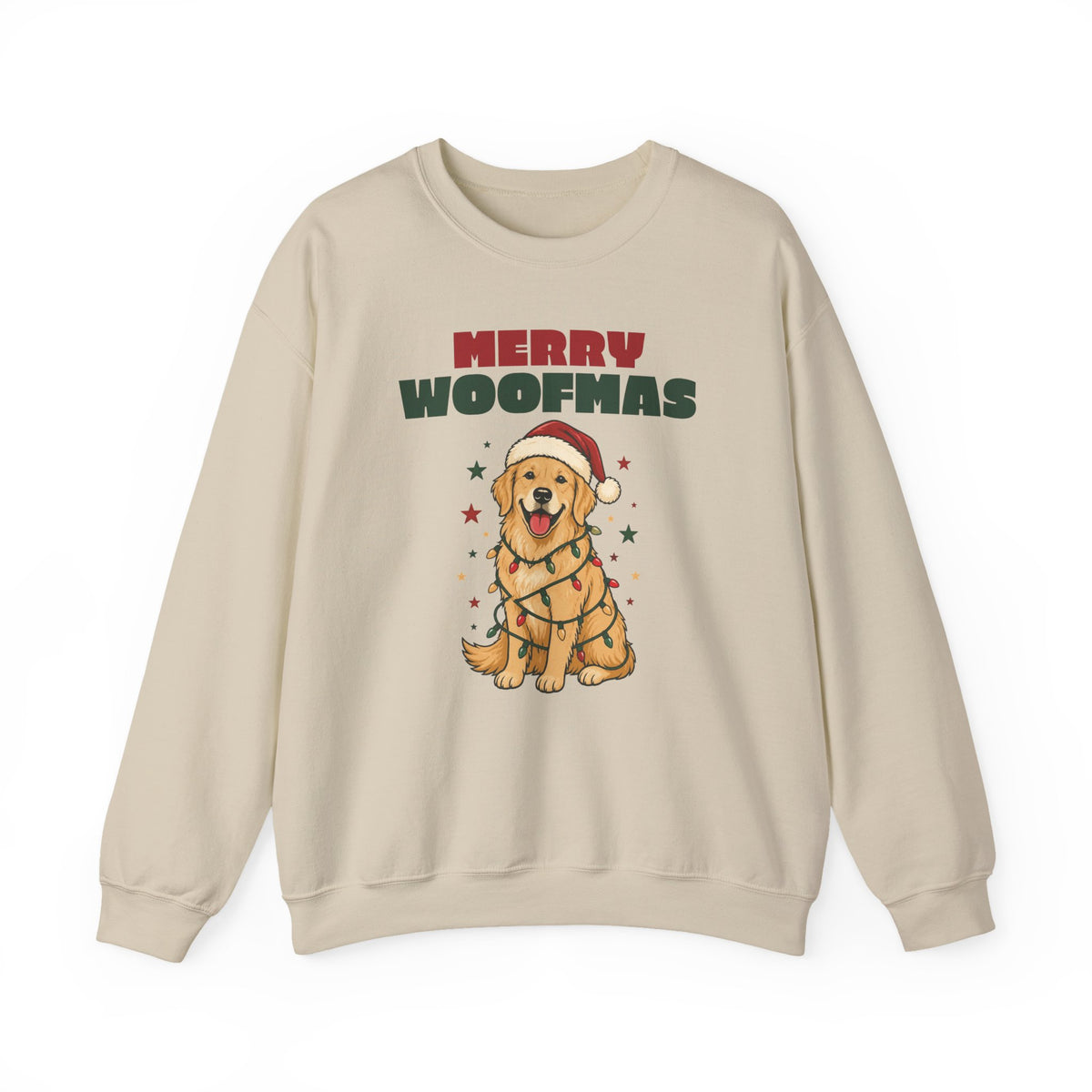 Merry Woofmas Golden Retriever Christmas Sweatshirt, Dog Mom Gift