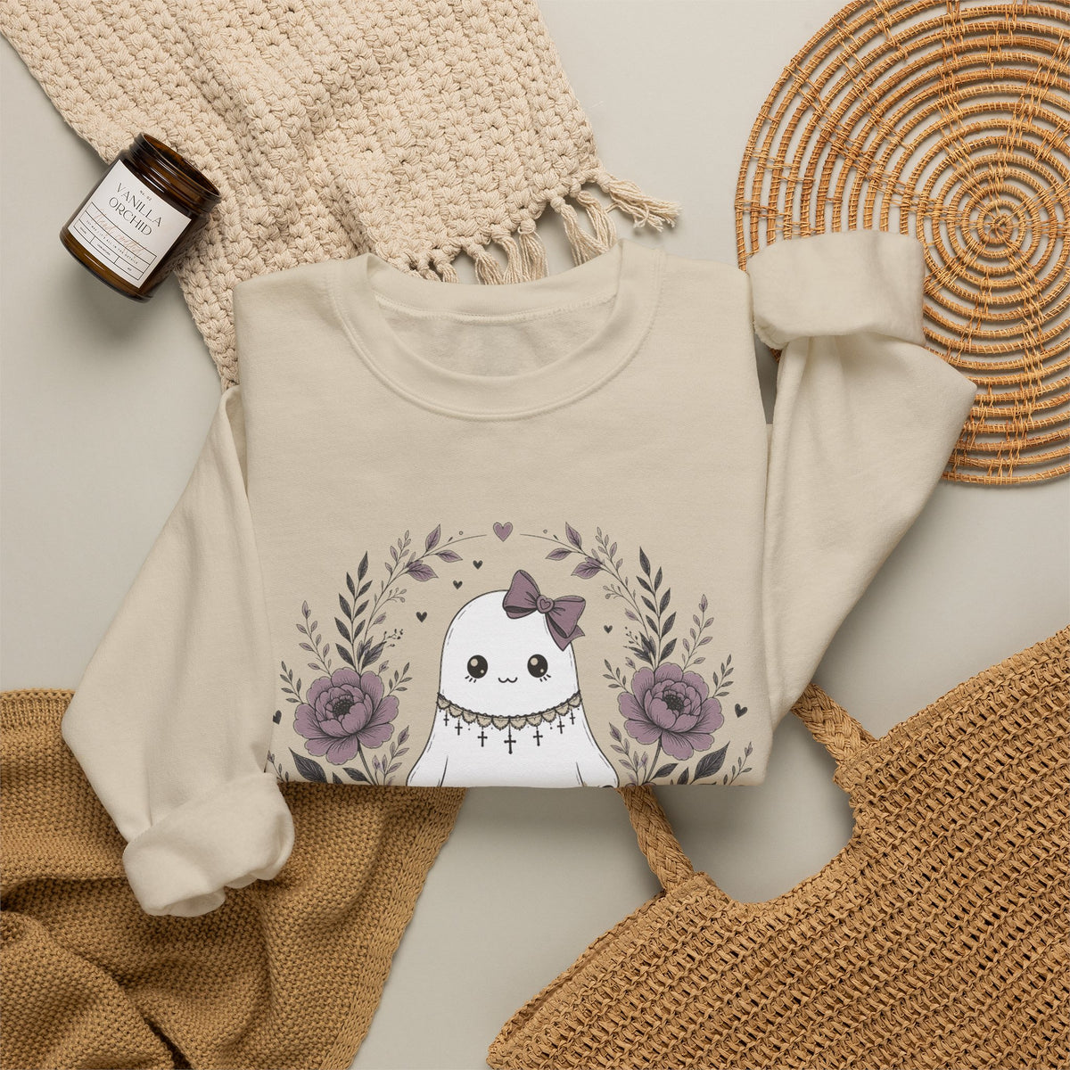 Vintage Ghost Florals Halloween Sweatshirt