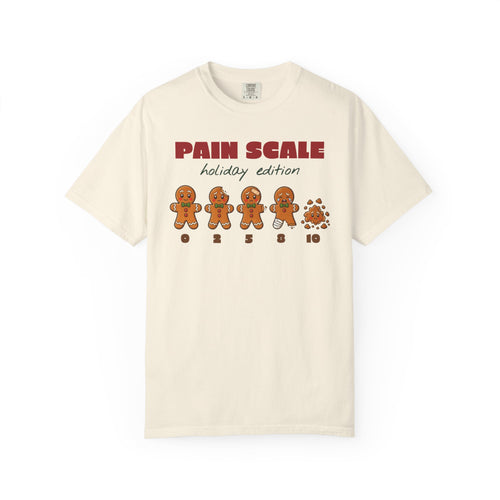 Gingerbread Pain Scale Holiday Edition Nurse Christmas Comfort Colors Tee, Funny Nurse Gift
