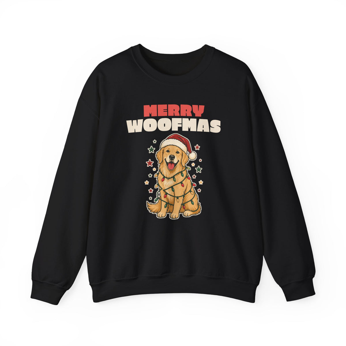 Merry Woofmas Golden Retriever Christmas Sweatshirt, Dog Mom Gift