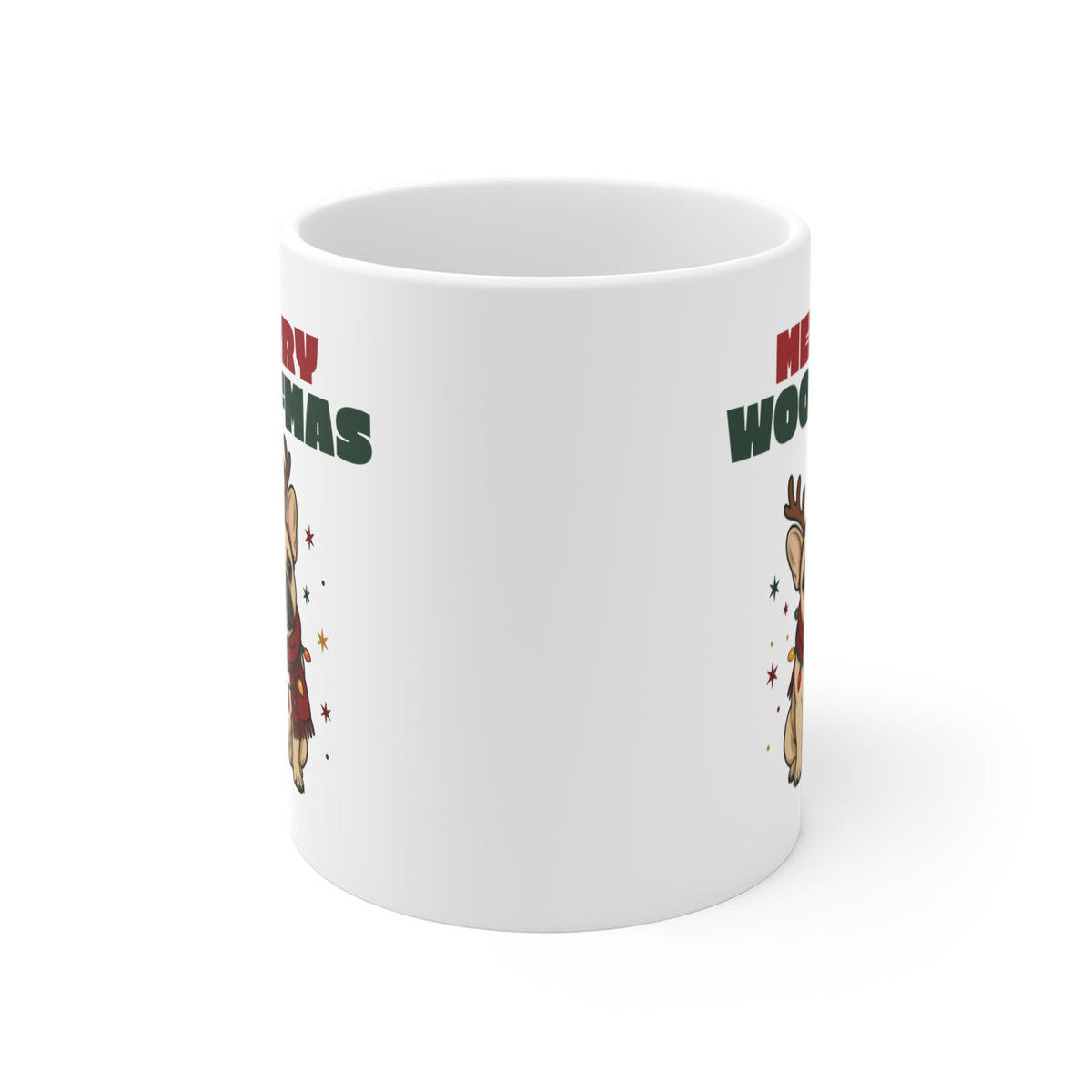 Merry Woofmas French Bulldog Christmas Mug 11oz, Dog Mom Gift