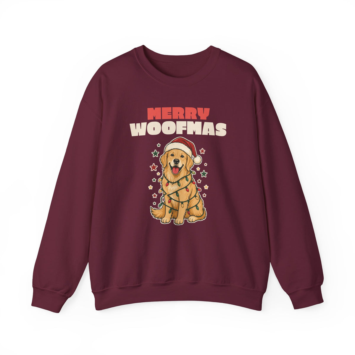 Merry Woofmas Golden Retriever Christmas Sweatshirt, Dog Mom Gift