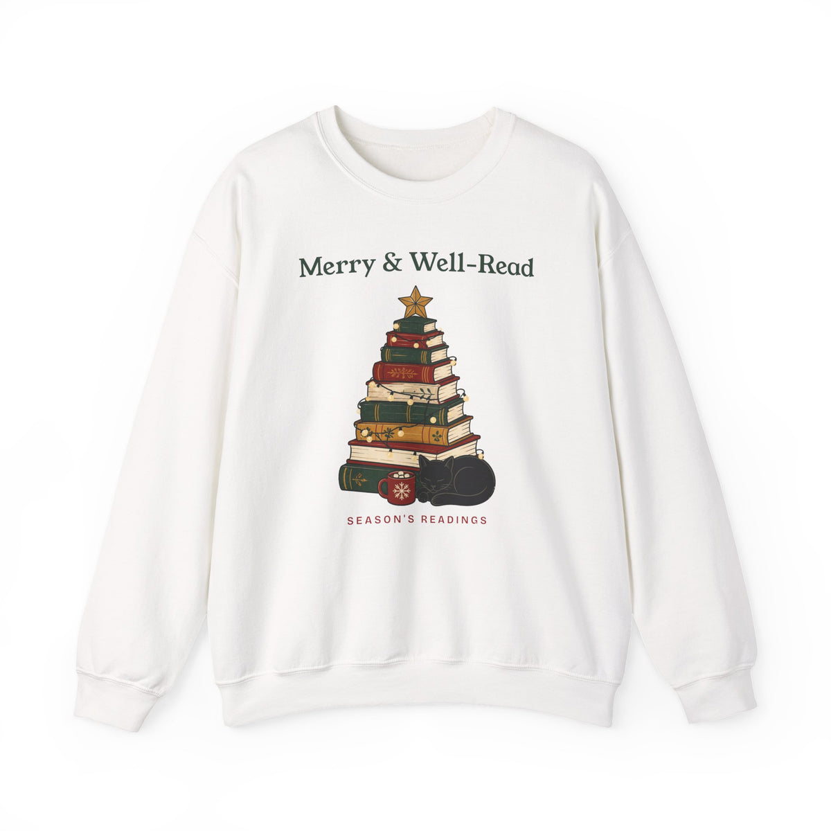 Merry and Well-Read Book Lover Christmas Sweatshirt, Bookish Gift for Readers