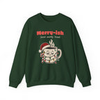 Merry-ish and Mostly Tired Christmas Coffee Sweatshirt, Funny Christmas Gift