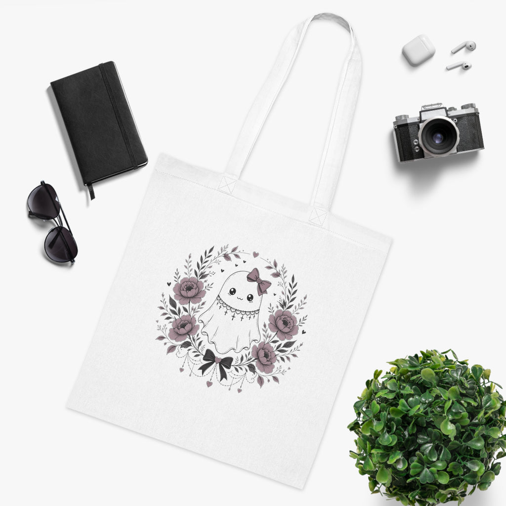 Vintage Ghost Florals Halloween Tote
