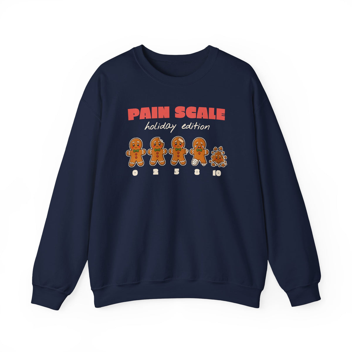 Gingerbread Pain Scale Holiday Edition Nurse Christmas Sweatshirt, Funny Nurse Gift