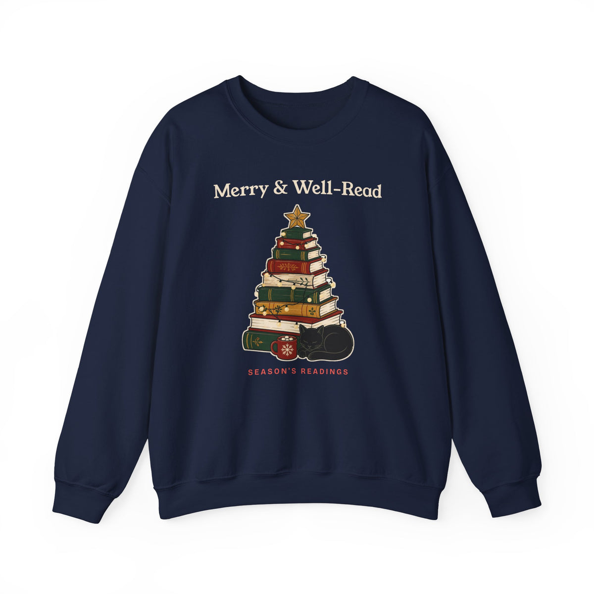 Merry and Well-Read Book Lover Christmas Sweatshirt, Bookish Gift for Readers