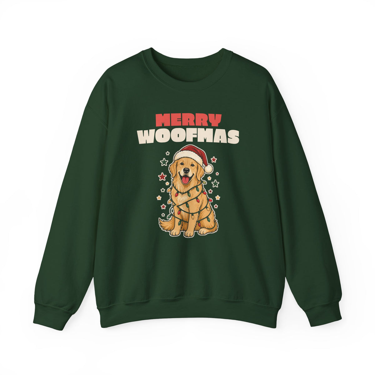Merry Woofmas Golden Retriever Christmas Sweatshirt, Dog Mom Gift