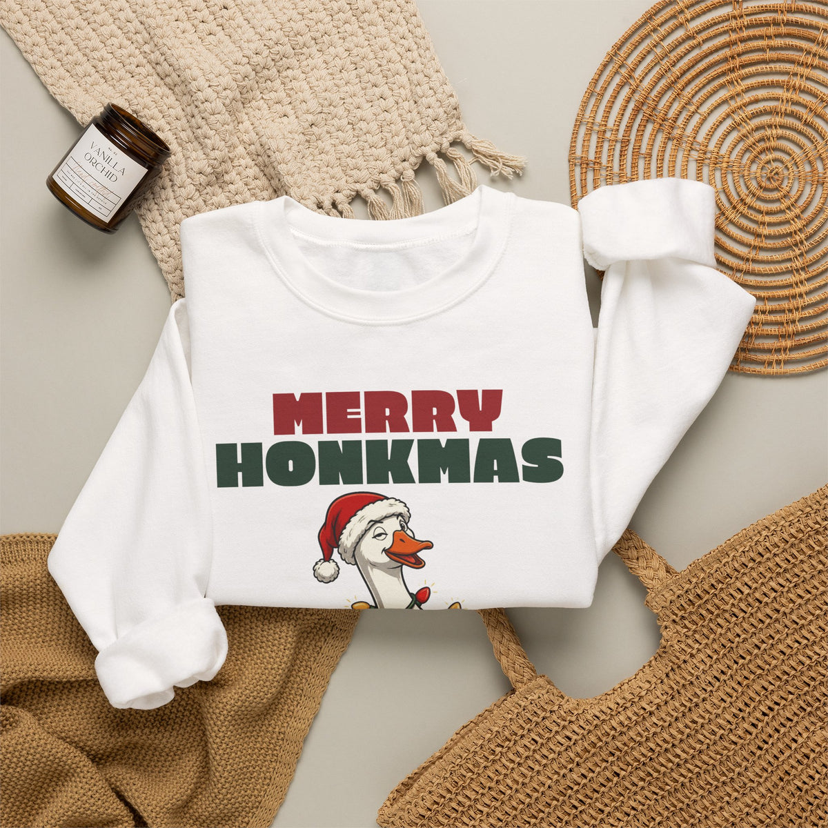 Merry Honkmas Funny Christmas Goose Sweatshirt, Funny Christmas Gift
