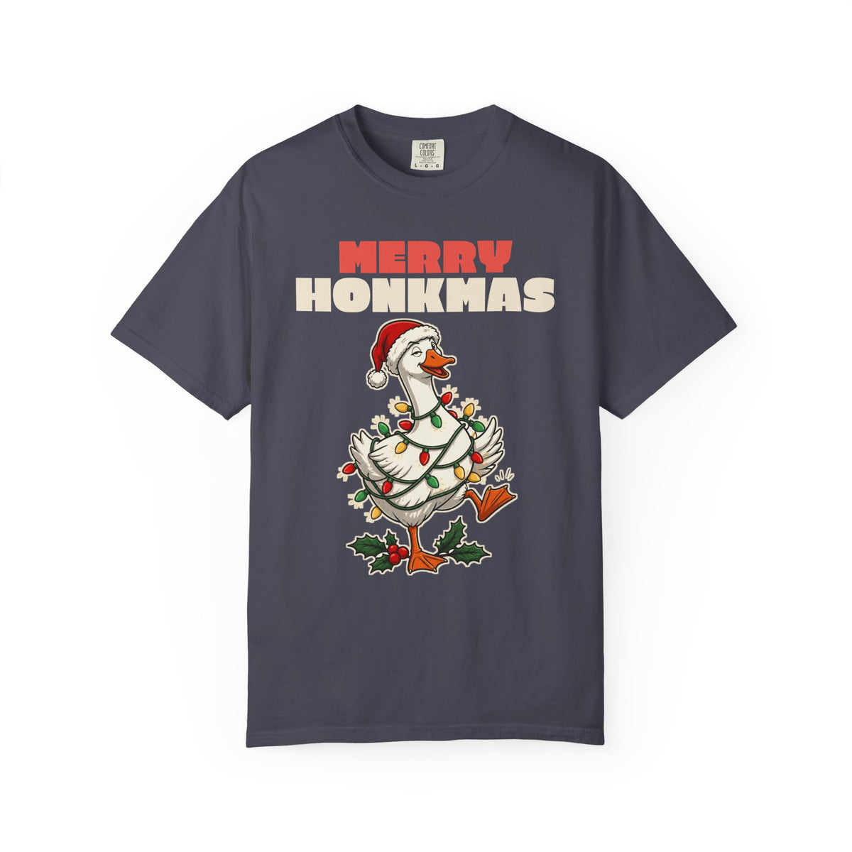 Merry Honkmas Funny Christmas Goose Comfort Colors Tee, Funny Christmas Gift