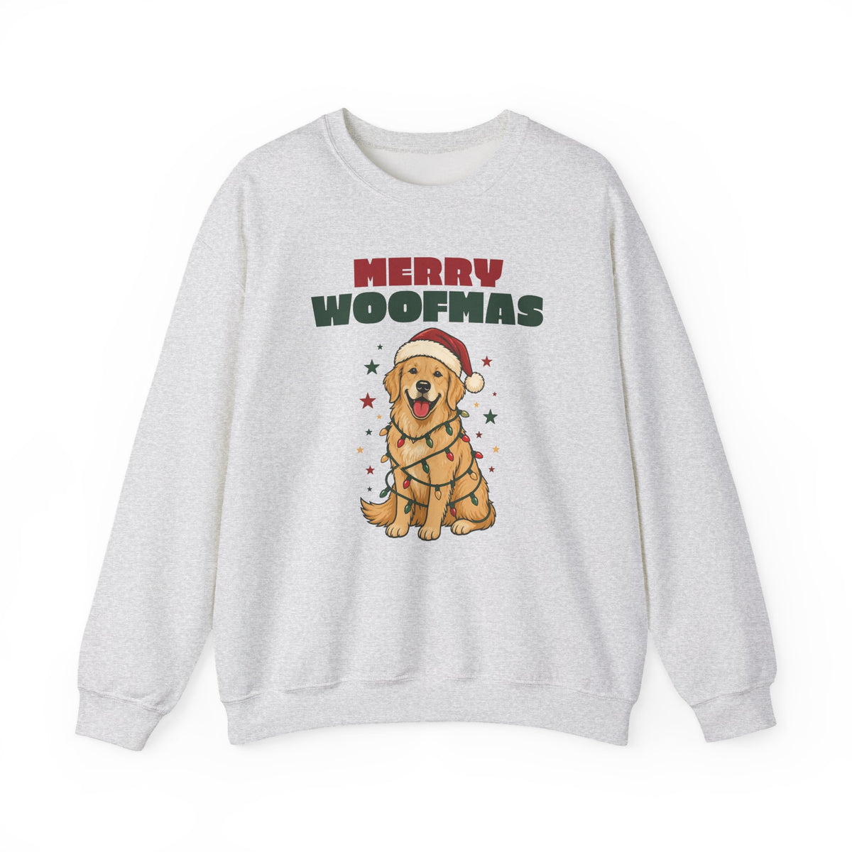 Merry Woofmas Golden Retriever Christmas Sweatshirt, Dog Mom Gift
