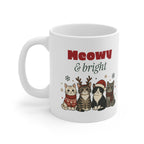 Meowy and Bright Cat Christmas Mug 11oz, Cat Lover Gift