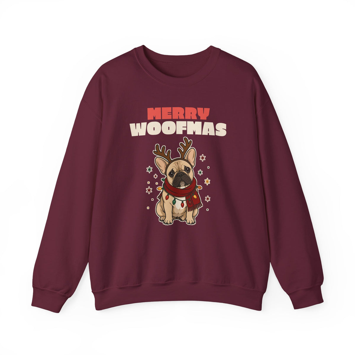 Merry Woofmas French Bulldog Christmas Sweatshirt, Dog Mom Gift