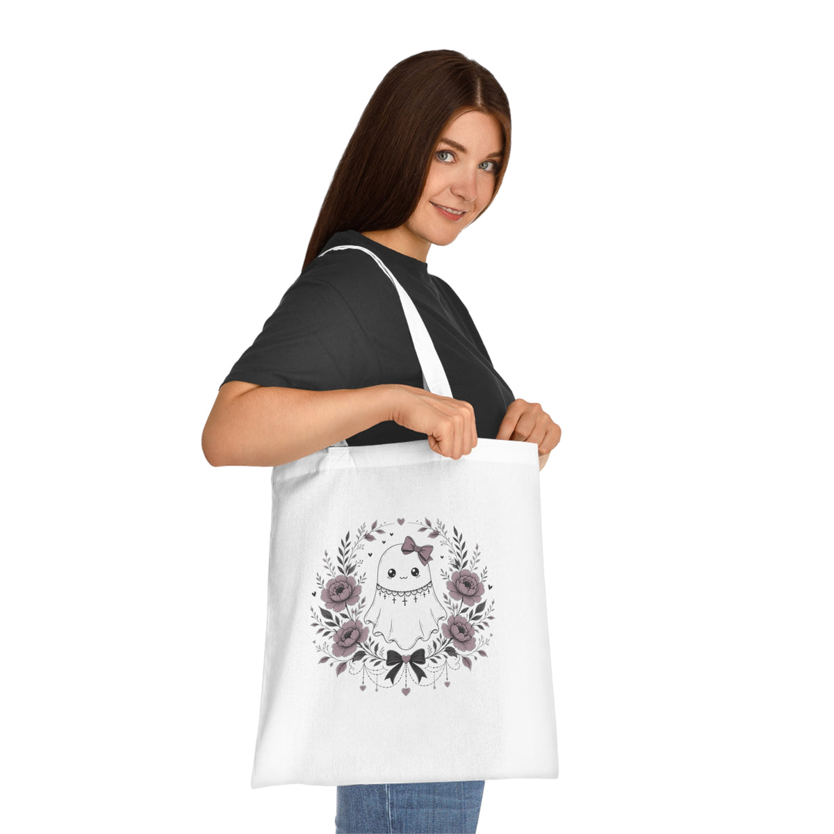 Vintage Ghost Florals Halloween Tote