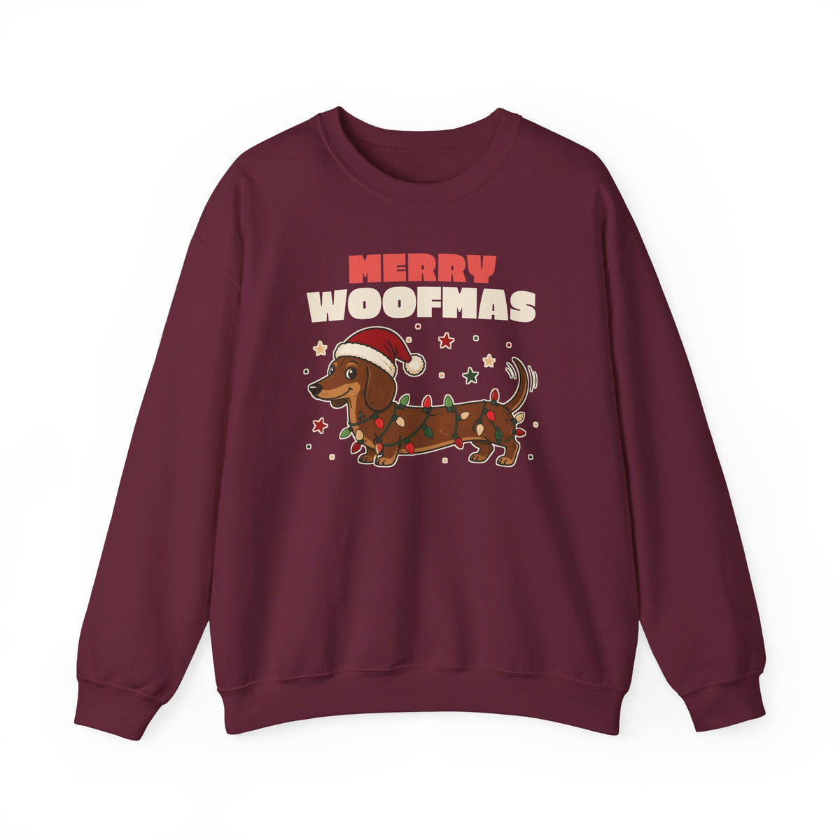 Merry Woofmas Dachshund Christmas Sweatshirt, Dog Mom Gift